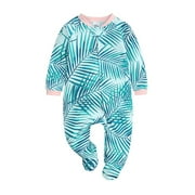 TAIAOJING Baby Girls Romper Clothes Boys Girls Long Sleeve Winter Cartoon Fashion Prints Jumpsuit Footed Pajamas Outfit 6-9 Months